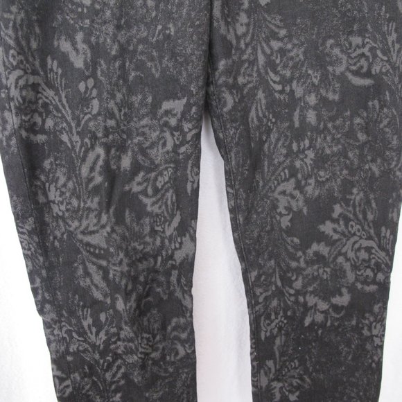 7 For All Mankind Black Patterned Skinny Jeans - Picture 7 of 13